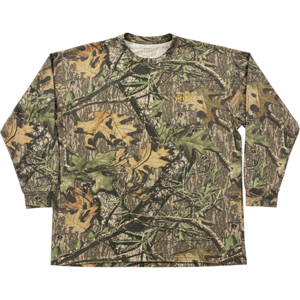 Mossy Oak Apparel Mens Camo Long Sleeve Pocket T-Shirt Break-Up Infinity Hunting
